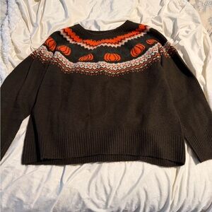 Vince Camuto Black and Orange pumpkin Crew Neck Sweater
